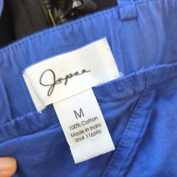 01451 Japna Ruffle V Neck Cropped Top Blue Size Medium bohemian cottagecore - Picture 5 of 6